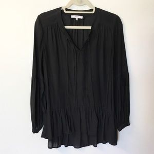 Ro & De Tie Neck Peasant Blouse - M